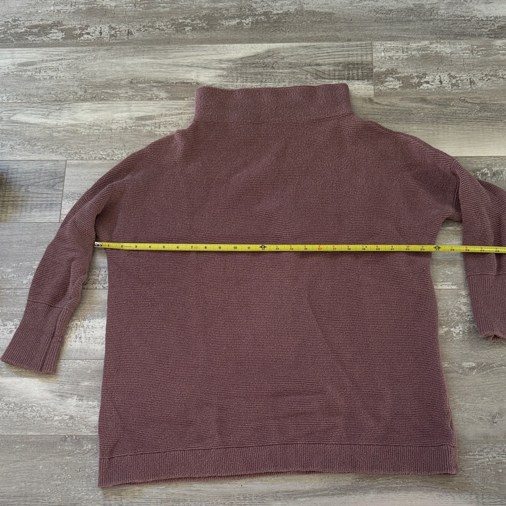 Free People Mauve Ribbed Funnel Neck Sweater